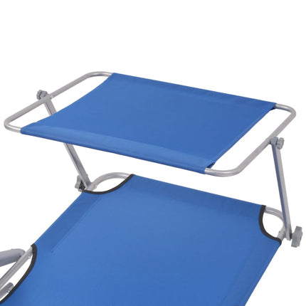 Chaise longue avec auvent Acier Bleu