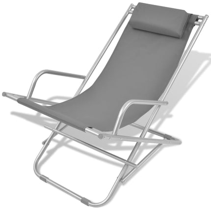 Chaises inclinables de terrasse lot de 2 acier gris