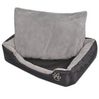 Lit pour chiens avec coussin rembourré Taille M Noir