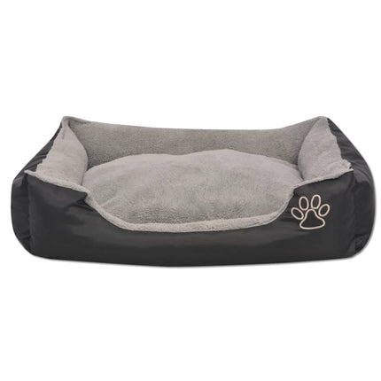Lit pour chiens avec coussin rembourré Taille M Noir
