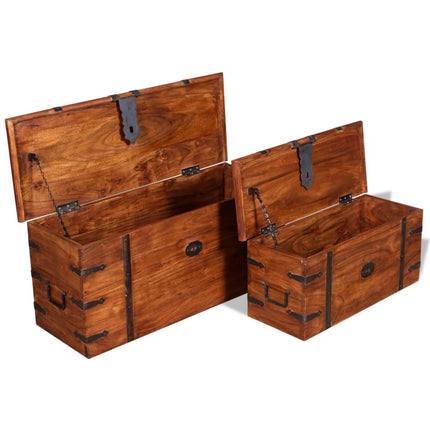 Ensemble de deux coffres de rangement Bois massif