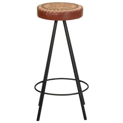 Tabourets De Bar Lot De 4 Cuir Véritable avec 4 pieds