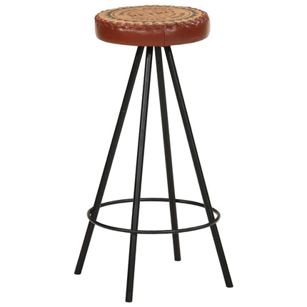 Tabourets De Bar Lot De 4 Cuir Véritable avec 4 pieds