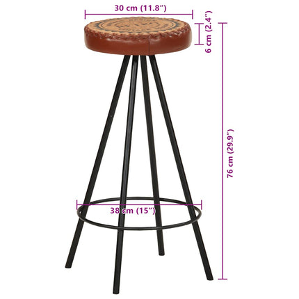 Tabourets De Bar Lot De 4 Cuir Véritable avec 4 pieds