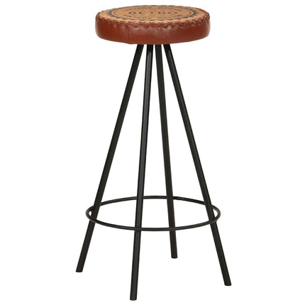 Tabourets De Bar Lot De 4 Cuir Véritable avec 4 pieds