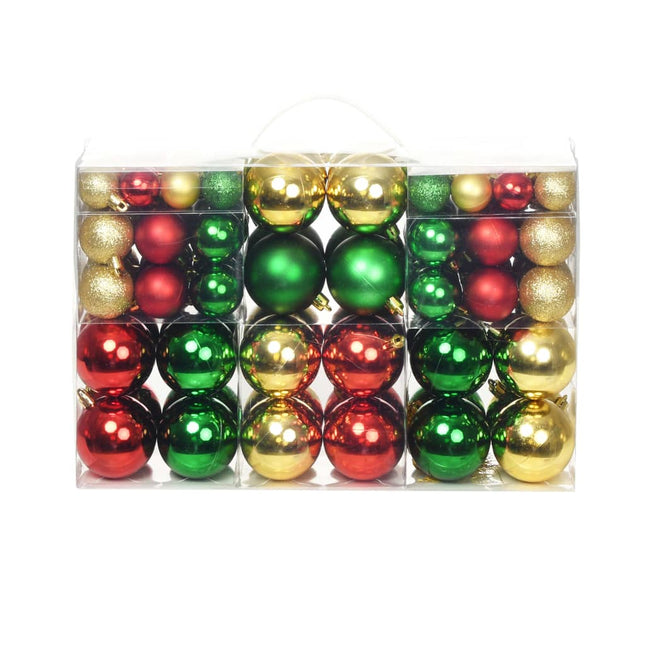 Boules de Noël 100 pcs Rouge/Doré/Vert
