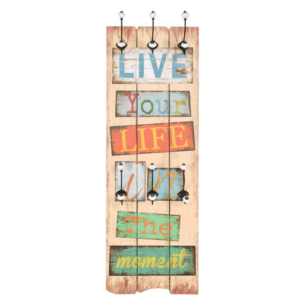 Porte-manteau mural avec 6 crochets 120 x 40 cm LIVE LIFE