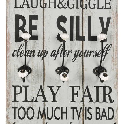 Porte-manteau mural avec 6 crochets 120 x 40 cm THANK YOU