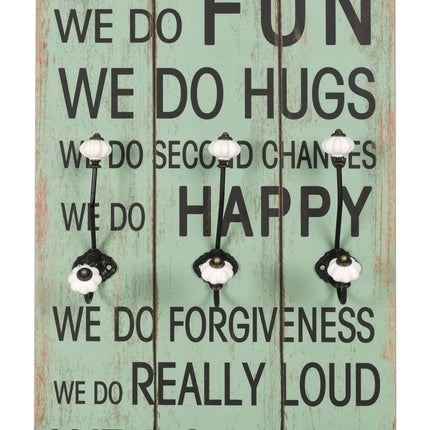 Porte-manteau mural avec 6 crochets 120 x 40 cm HAPPY LOVE