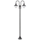 Lampadaire de jardin E27 220 cm Aluminium 2 lanternes Bronze