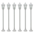 Lampe de jardin à piquet 6 pcs E27 110 cm Aluminium Blanc
