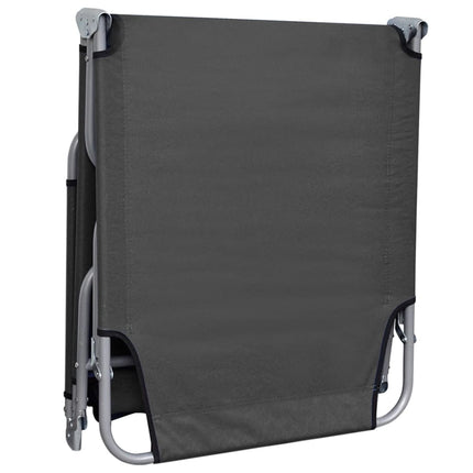 Chaise longue pliable avec dossier réglable Gris