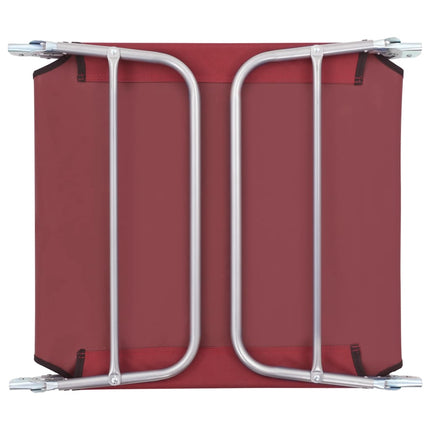 Chaises longues pliables lot de 2 Acier et tissu Rouge