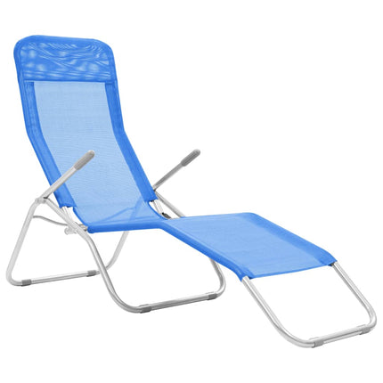 Chaises longues pliables lot de 2 Textilène Bleu