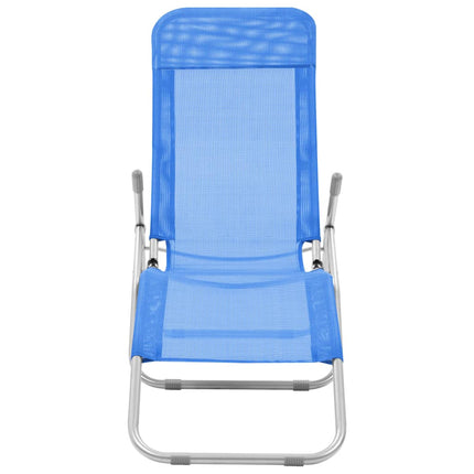 Chaises longues pliables lot de 2 Textilène Bleu