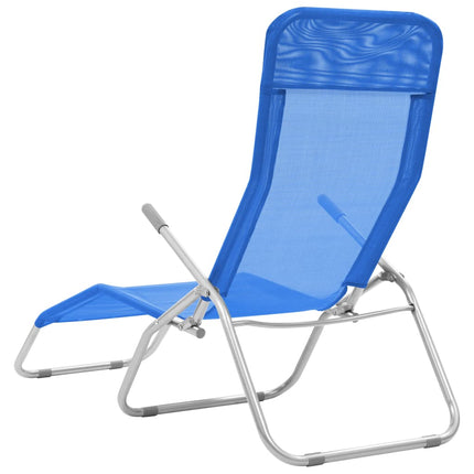 Chaises longues pliables lot de 2 Textilène Bleu