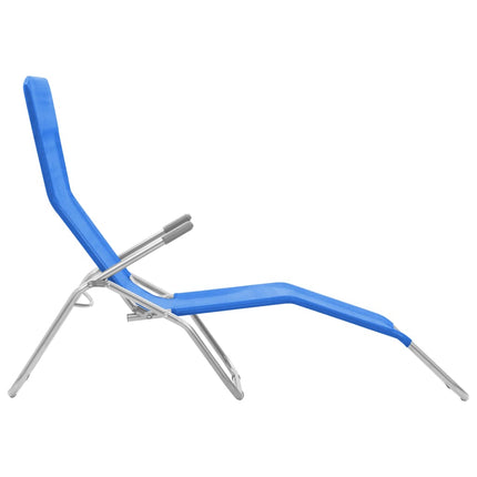 Chaises longues pliables lot de 2 Textilène Bleu