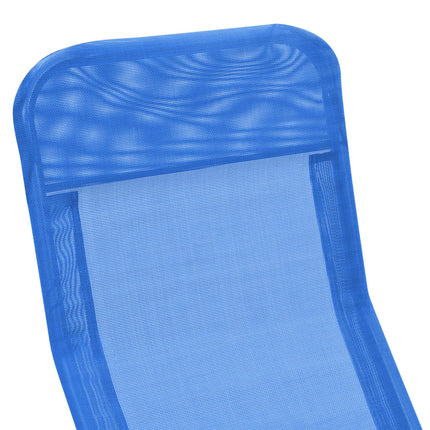 Chaises longues pliables lot de 2 Textilène Bleu