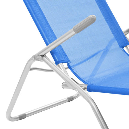 Chaises longues pliables lot de 2 Textilène Bleu