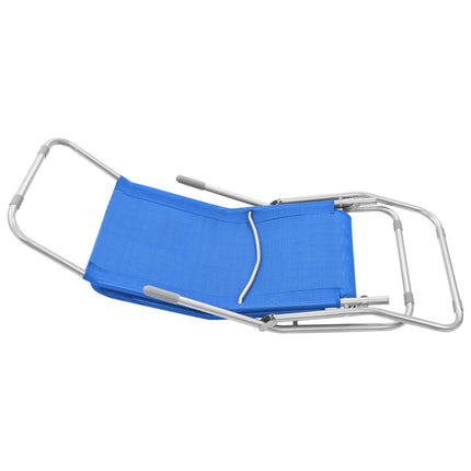 Chaises longues pliables lot de 2 Textilène Bleu