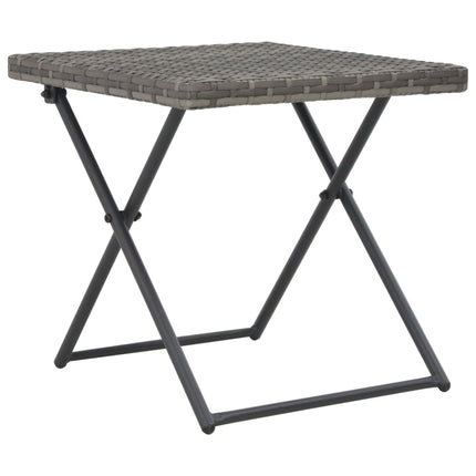 Salon de jardin pliable 3 pcs Résine tressée Gris