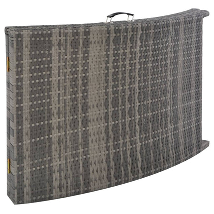 Salon de jardin pliable 3 pcs Résine tressée Gris