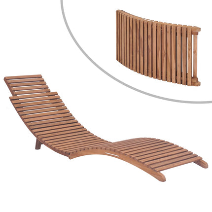 Chaise Longue Pliable Bois De Teck Solide Sans table 1 175 x 50 x 55 cm