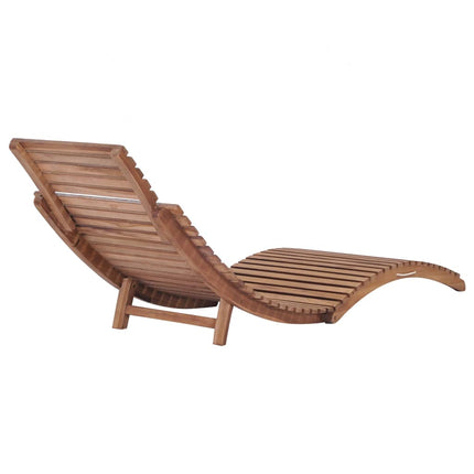 Chaise Longue Pliable Bois De Teck Solide Sans table 1 175 x 50 x 55 cm