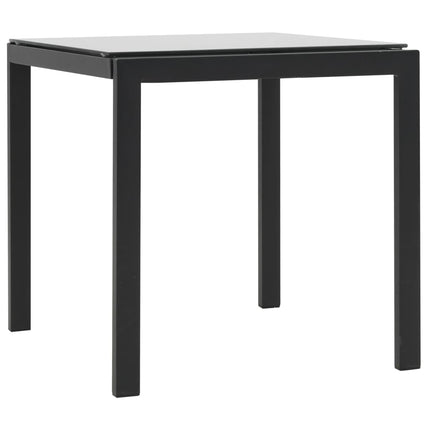 Chaises longues lot de avec table Résine tressée textilène Noir