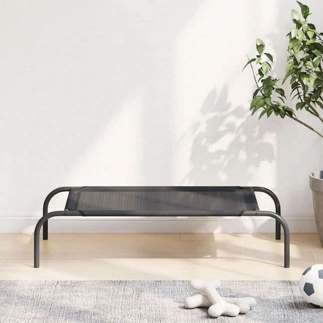 Lit surélevé pour chien Noir S Textilène