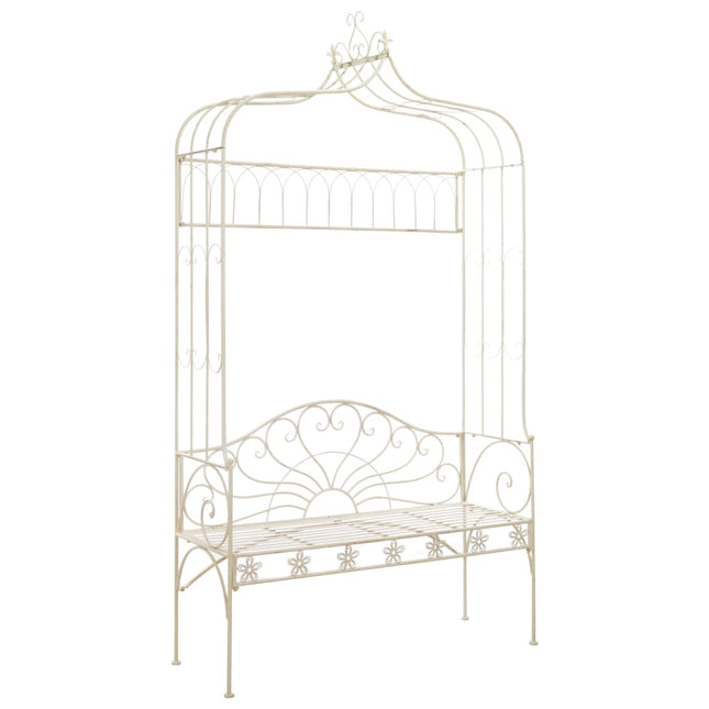 Banc de jardin 122 cm Fer Blanc antique