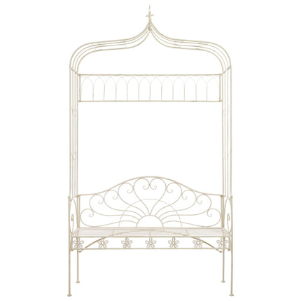 Banc de jardin 122 cm Fer Blanc antique