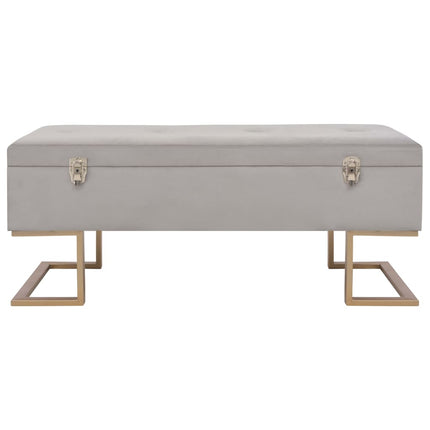 Banc avec compartiment de rangement 105 cm Gris Velours