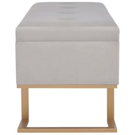 Banc avec compartiment de rangement 105 cm Gris Velours