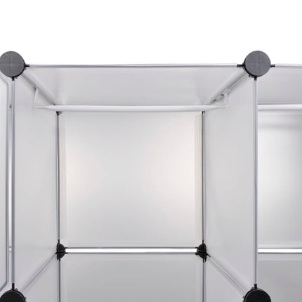 Cabinet modulable avec 18 compartiments blanc 37x146x180,5 cm