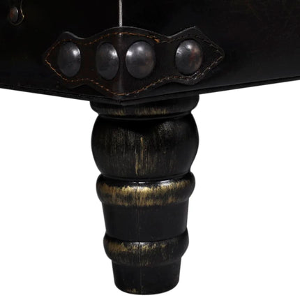 Banc long de rangement marron