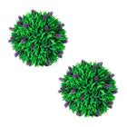 Ensemble de 2 boules de buis artificiel avec lavande 30 cm