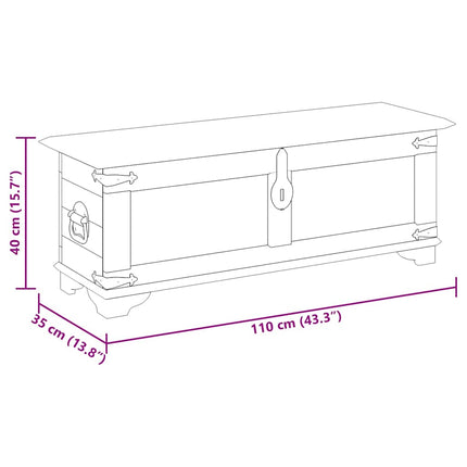 Coffre de rangement Bois de manguier brut
