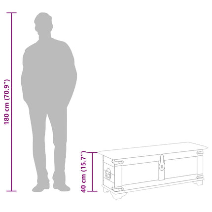 Coffre de rangement Bois de manguier brut