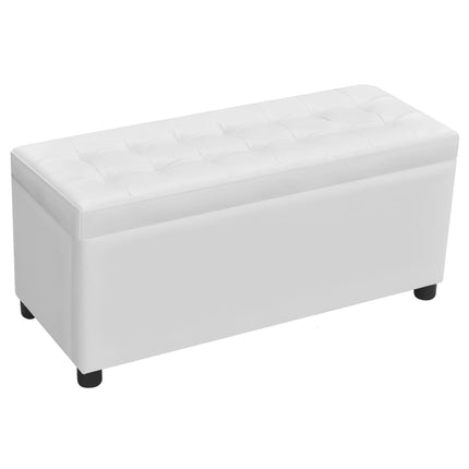 Pouf de rangement Cuir synthétique Blanc