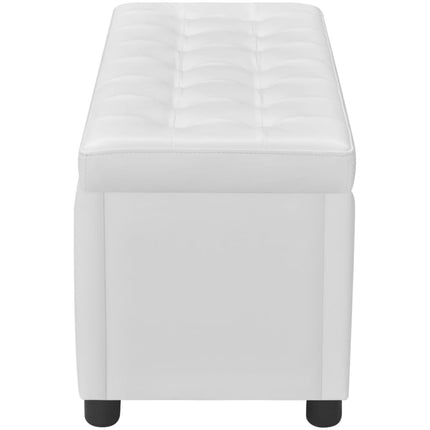 Pouf de rangement Cuir synthétique Blanc