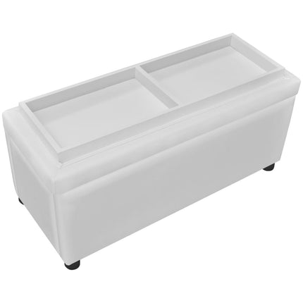 Pouf de rangement Cuir synthétique Blanc