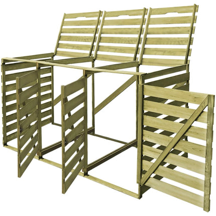 Abri pour poubelle triple 240 L Bois imprégné
