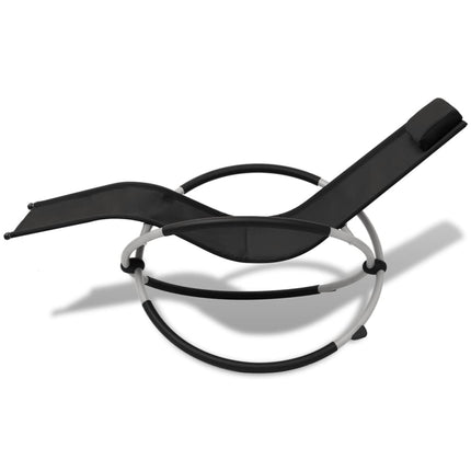 Chaise longue géométrique d'extérieur Acier Noir et gris
