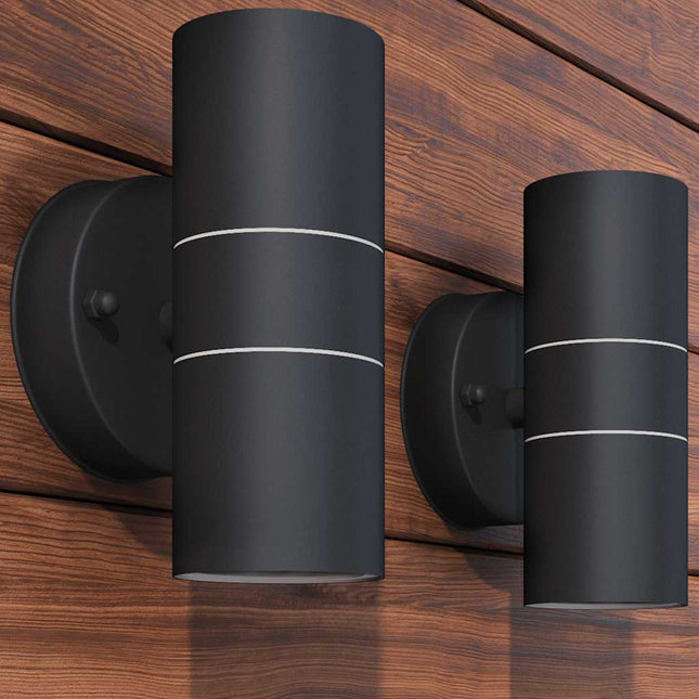 Applique murale LED d'extérieur 2 pcs Acier inoxydable haut bas
