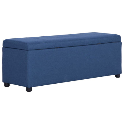 Banc avec compartiment de rangement 116 cm Bleu Polyester