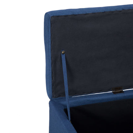 Banc avec compartiment de rangement 116 cm Bleu Polyester