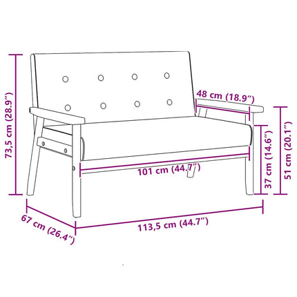 Canapé À Similicuir Noir 2 places