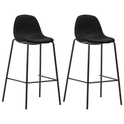 Chaises de bar lot de 2 noir tissu