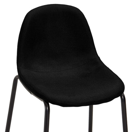 Chaises de bar lot de 2 noir tissu